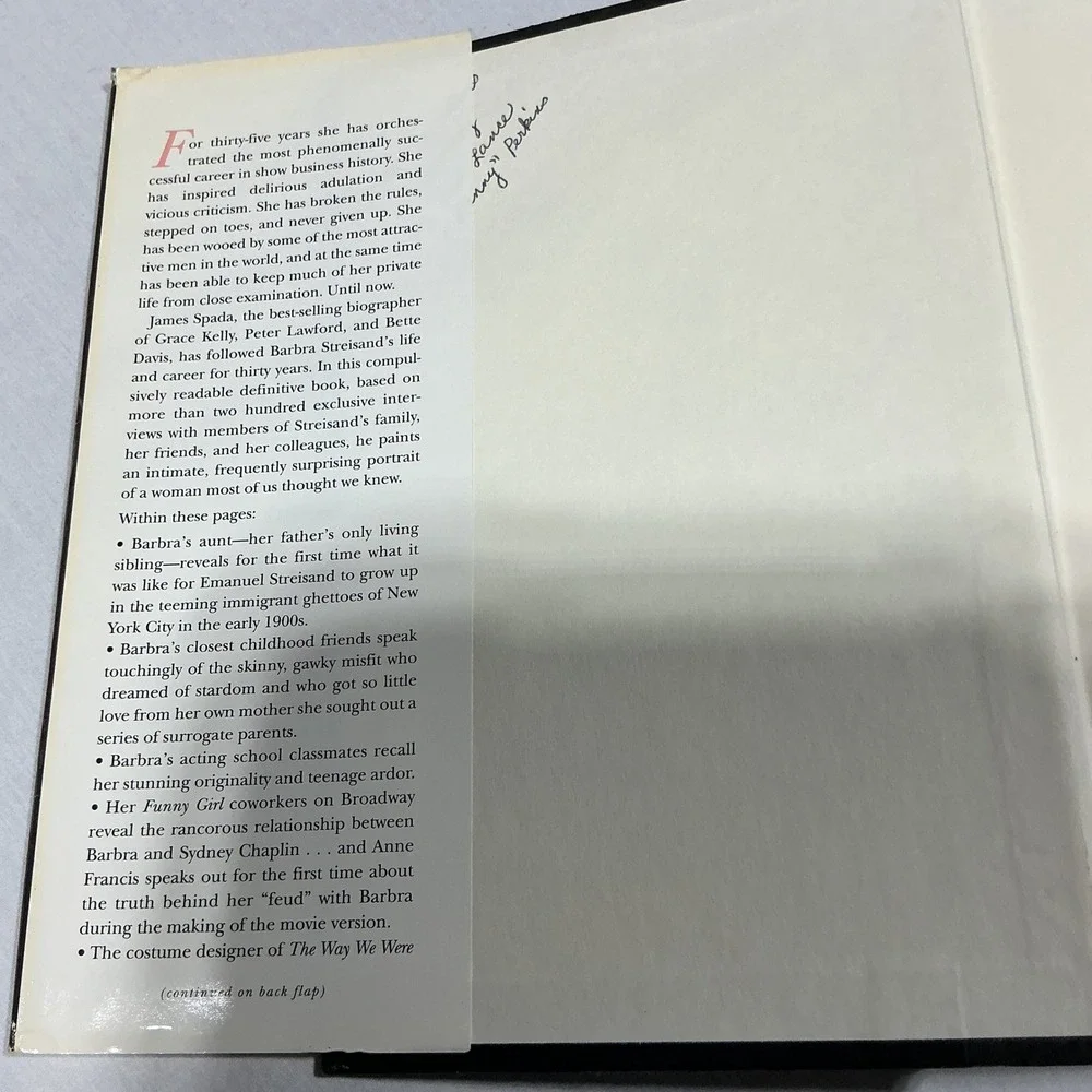 Streisand Her Life James Spada Hardcover Biography Vintage 1995